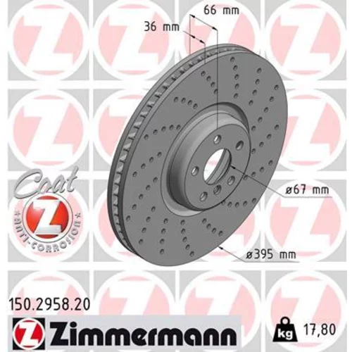 Brzdový kotúč ZIMMERMANN 150.2958.20