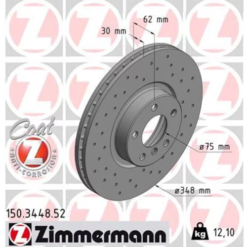 Brzdový kotúč ZIMMERMANN 150.3448.52