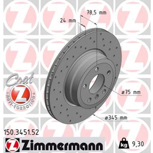 Brzdový kotúč ZIMMERMANN 150.3451.52