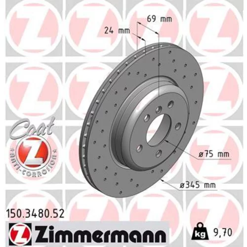 Brzdový kotúč ZIMMERMANN 150.3480.52