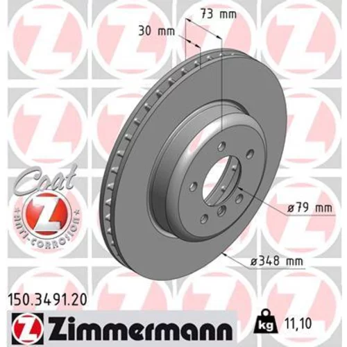 Brzdový kotúč ZIMMERMANN 150.3491.20