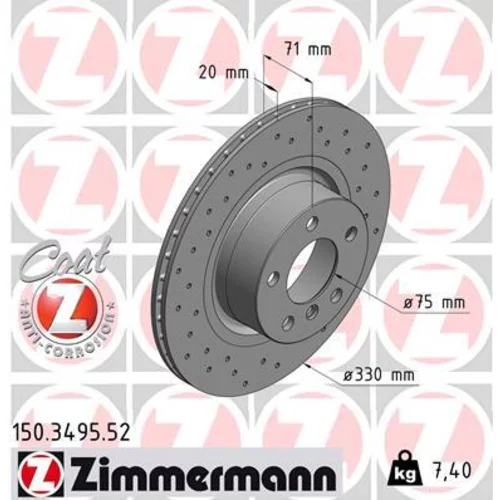 Brzdový kotúč 150.3495.52 /Zimmermann/