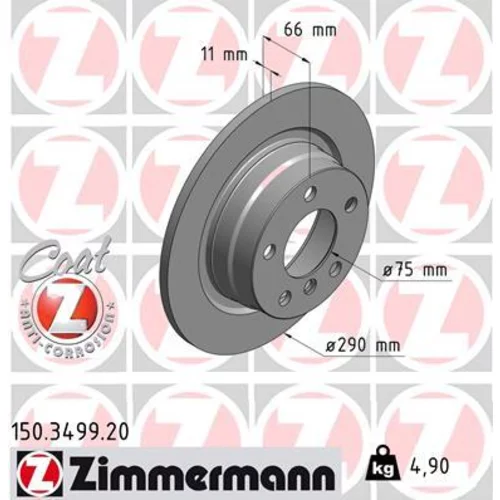 Brzdový kotúč ZIMMERMANN 150.3499.20