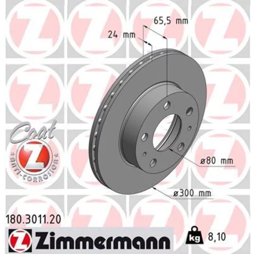 Brzdový kotúč ZIMMERMANN 180.3011.20