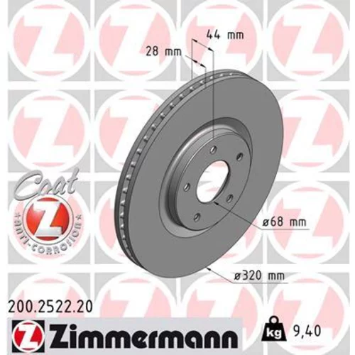 Brzdový kotúč ZIMMERMANN 200.2522.20