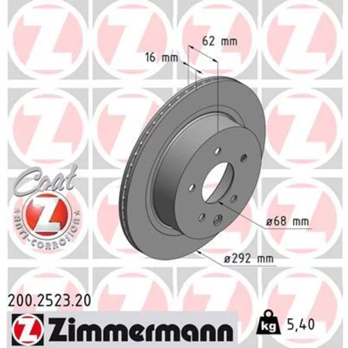 Brzdový kotúč ZIMMERMANN 200.2523.20