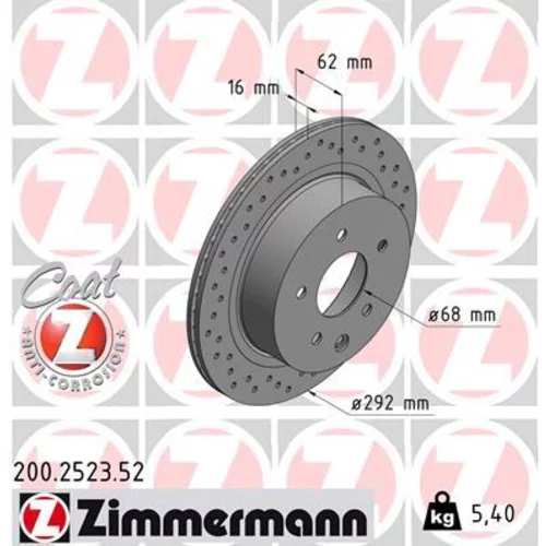 Brzdový kotúč ZIMMERMANN 200.2523.52