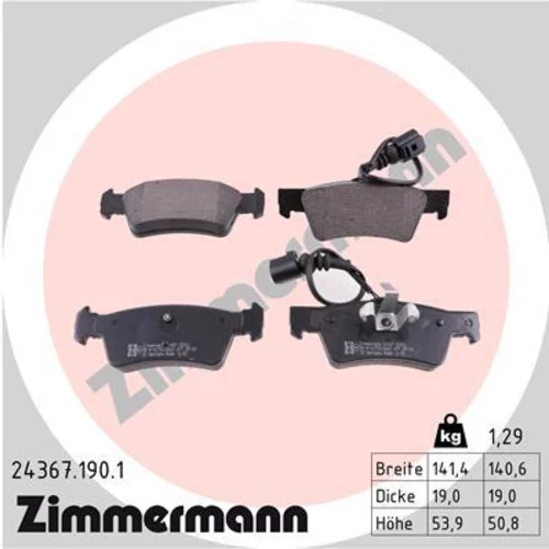 Sada brzdových platničiek kotúčovej brzdy ZIMMERMANN 24367.190.1