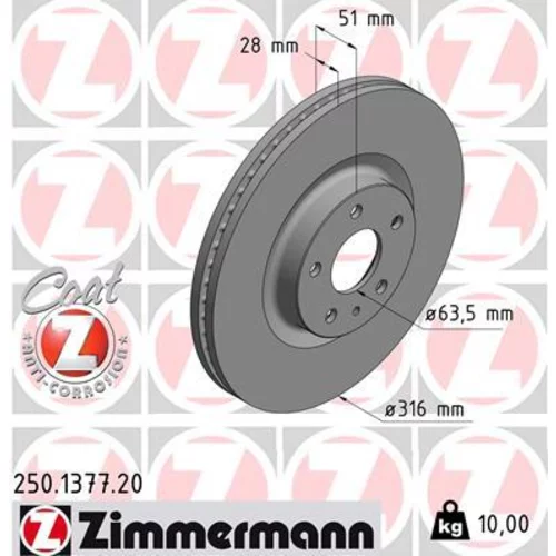 Brzdový kotúč ZIMMERMANN 250.1377.20