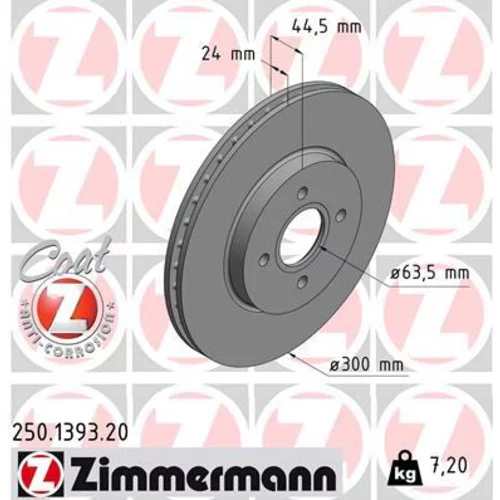 Brzdový kotúč ZIMMERMANN 250.1393.20