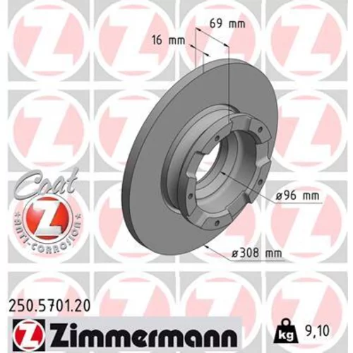 Brzdový kotúč ZIMMERMANN 250.5701.20