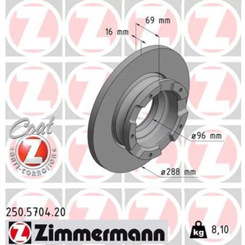 Brzdový kotúč ZIMMERMANN 250.5704.20