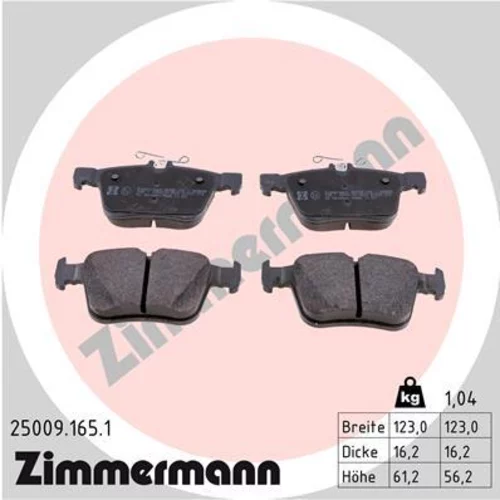 Sada brzdových platničiek kotúčovej brzdy ZIMMERMANN 25009.165.1