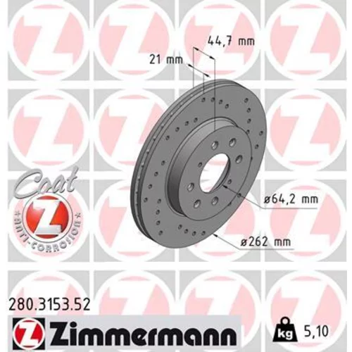 Brzdový kotúč ZIMMERMANN 280.3153.52