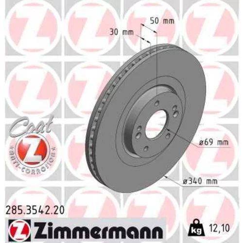 Brzdový kotúč ZIMMERMANN 285.3542.20