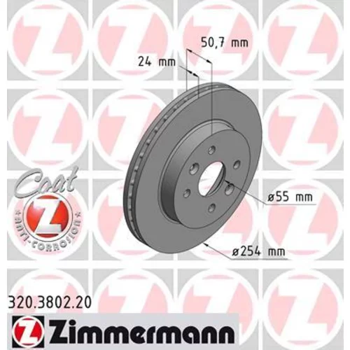 Brzdový kotúč ZIMMERMANN 320.3802.20