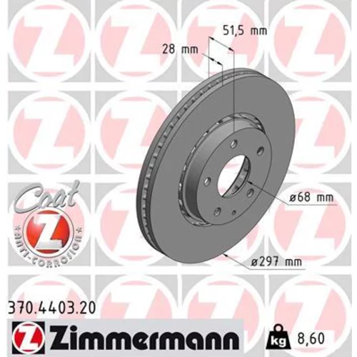 Brzdový kotúč ZIMMERMANN 370.4403.20