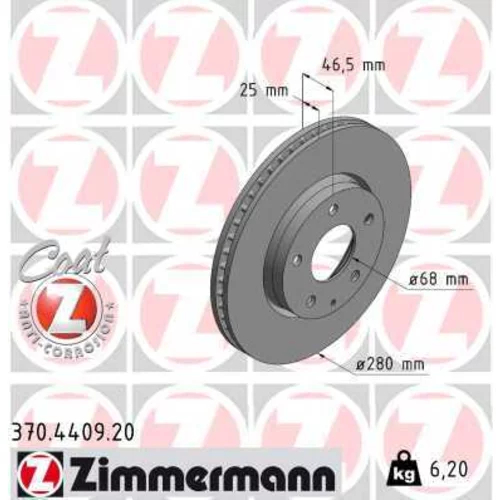 Brzdový kotúč 370.4409.20 /Zimmermann/