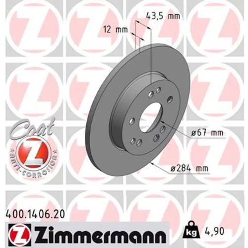 Brzdový kotúč ZIMMERMANN 400.1406.20