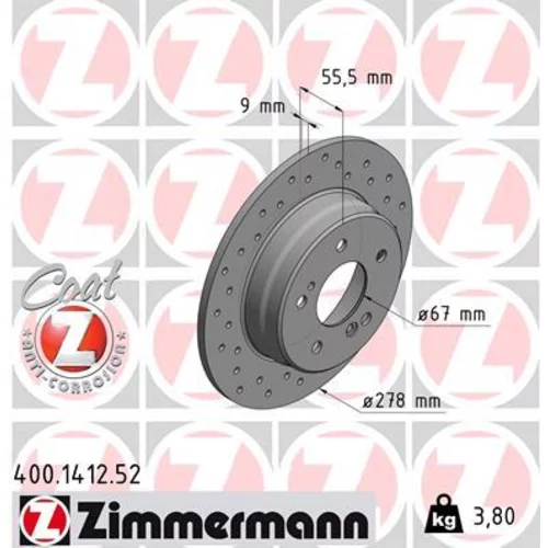 Brzdový kotúč ZIMMERMANN 400.1412.52