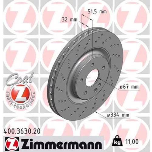 Brzdový kotúč ZIMMERMANN 400.3630.20