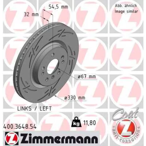 Brzdový kotúč ZIMMERMANN 400.3648.54