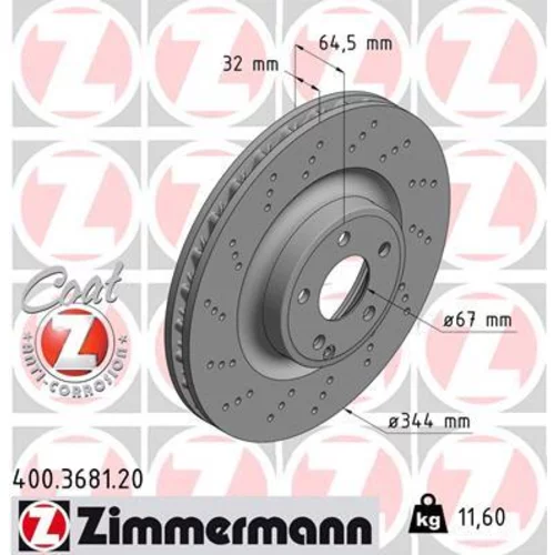 Brzdový kotúč ZIMMERMANN 400.3681.20