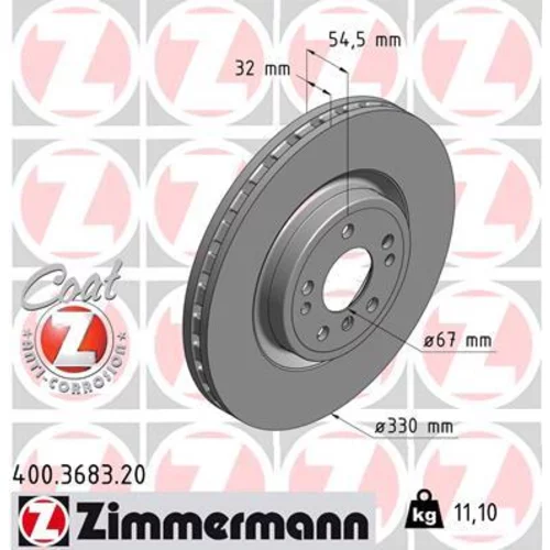 Brzdový kotúč ZIMMERMANN 400.3683.20