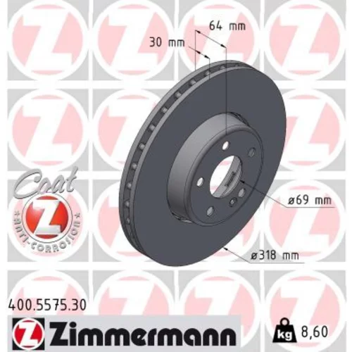 Brzdový kotúč ZIMMERMANN 400.5575.30