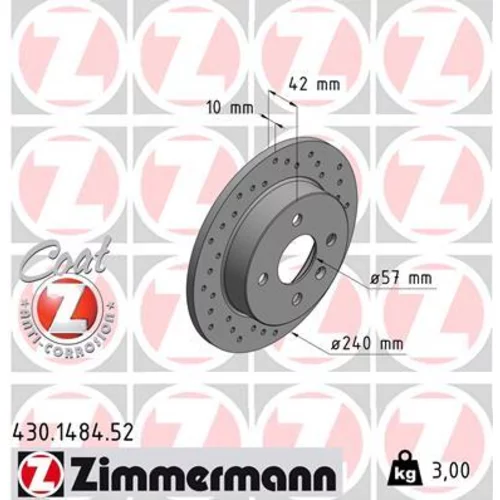 Brzdový kotúč ZIMMERMANN 430.1484.52