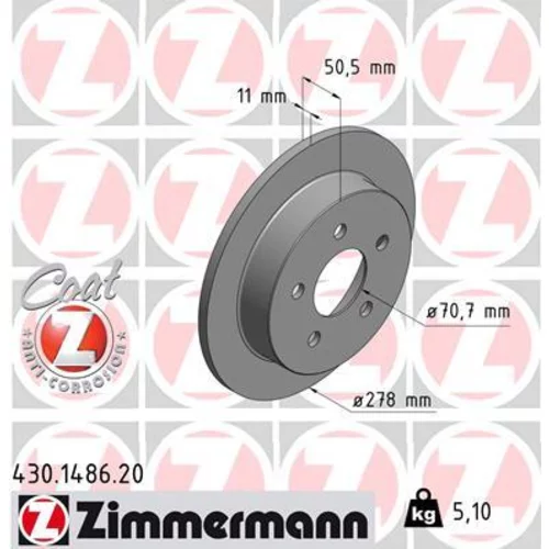 Brzdový kotúč ZIMMERMANN 430.1486.20