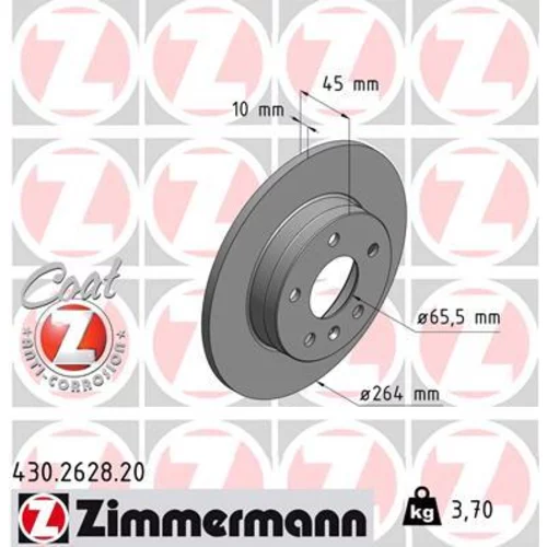 Brzdový kotúč ZIMMERMANN 430.2628.20