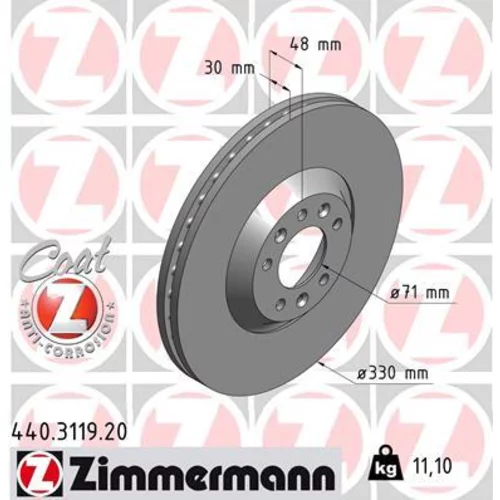 Brzdový kotúč ZIMMERMANN 440.3119.20