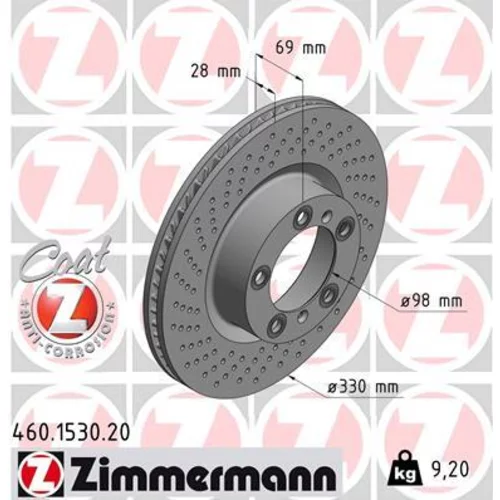 Brzdový kotúč ZIMMERMANN 460.1530.20