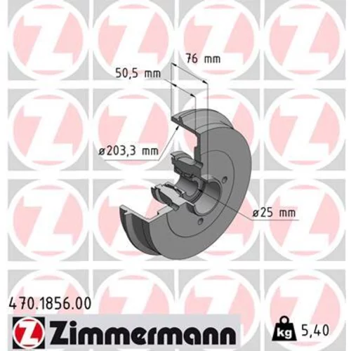 Brzdový bubon ZIMMERMANN 470.1856.00