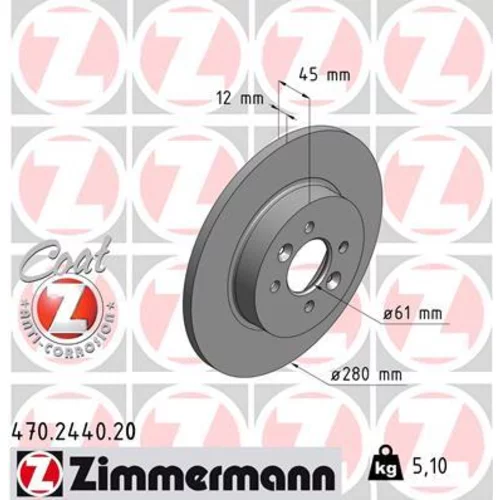 Brzdový kotúč ZIMMERMANN 470.2440.20