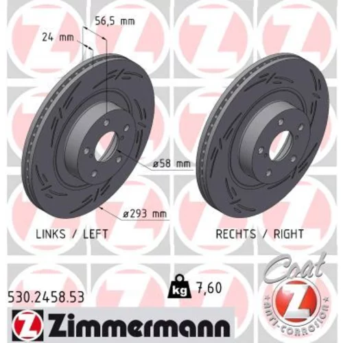 Brzdový kotúč ZIMMERMANN 530.2458.53