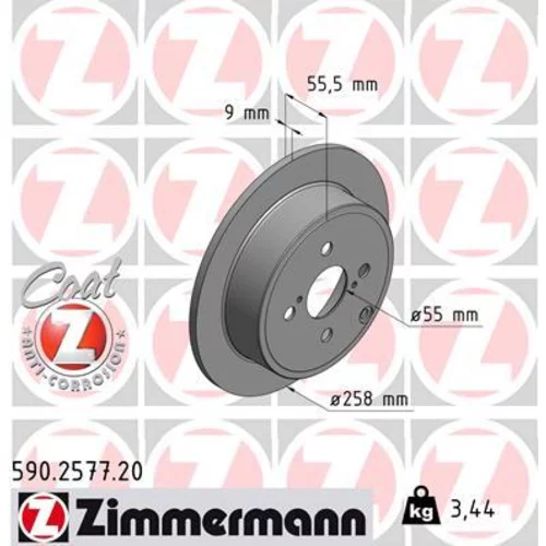 Brzdový kotúč ZIMMERMANN 590.2577.20