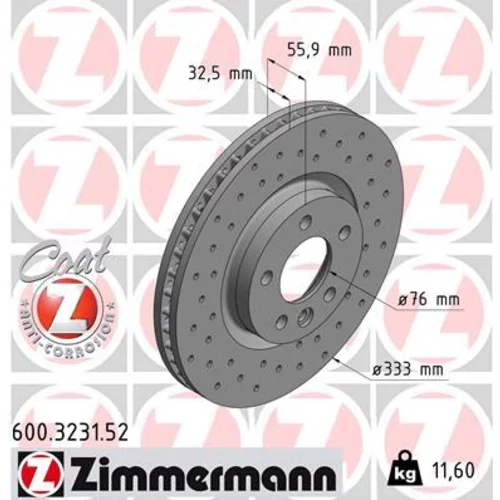 Brzdový kotúč ZIMMERMANN 600.3231.52