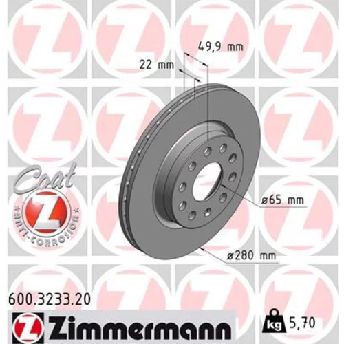 Brzdový kotúč ZIMMERMANN 600.3233.20