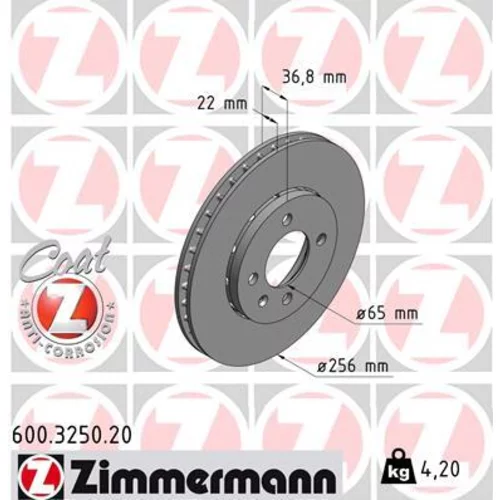 Brzdový kotúč ZIMMERMANN 600.3250.20