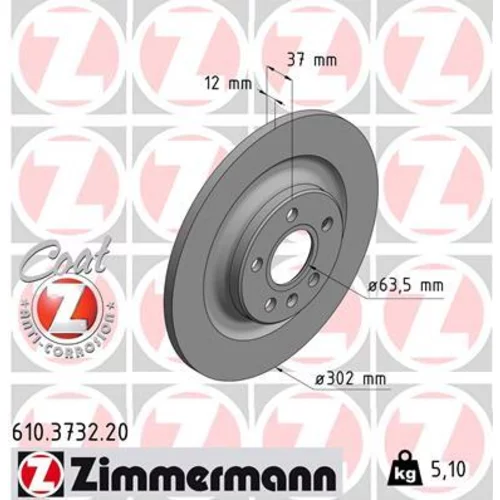 Brzdový kotúč ZIMMERMANN 610.3732.20