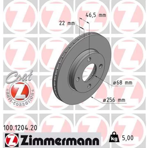 Brzdový kotúč ZIMMERMANN 100.1204.20