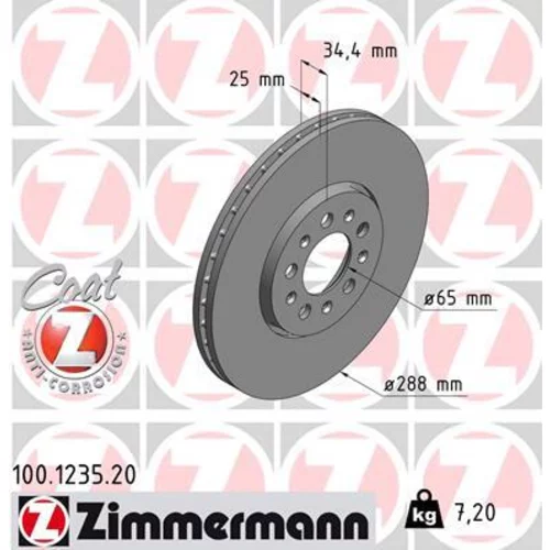 Brzdový kotúč ZIMMERMANN 100.1235.20