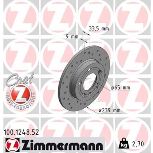 Brzdový kotúč ZIMMERMANN 100.1248.52