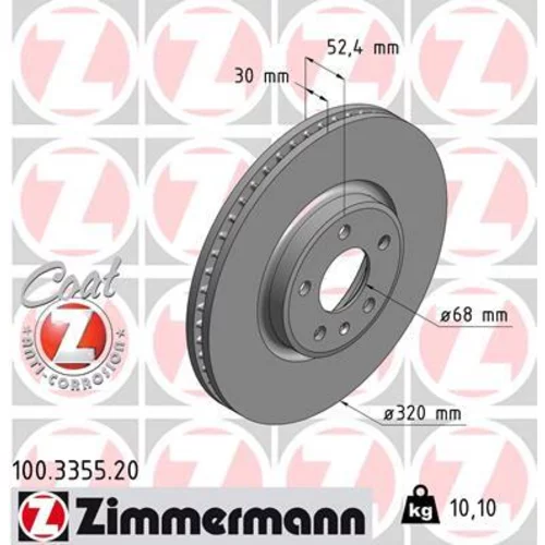 Brzdový kotúč ZIMMERMANN 100.3355.20