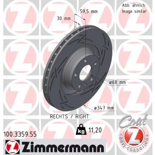 Brzdový kotúč ZIMMERMANN 100.3359.55