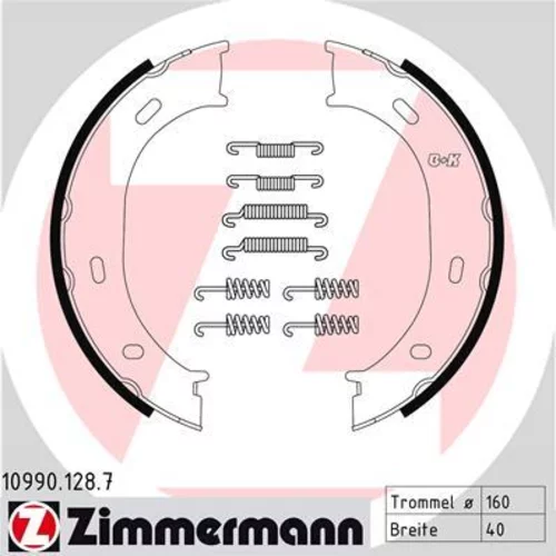 Sada brzd. čeľustí parkov. brzdy ZIMMERMANN 10990.128.7