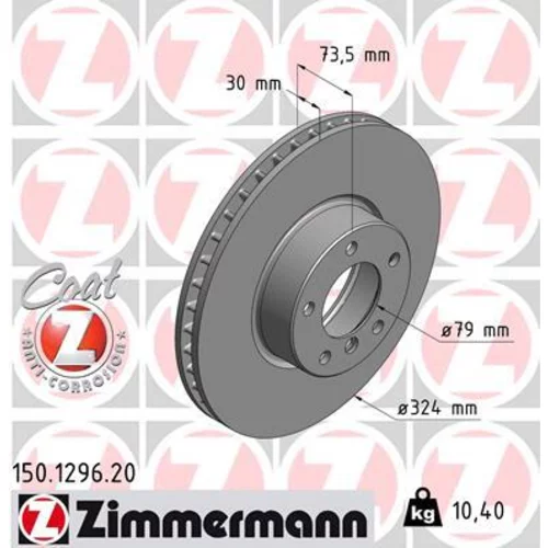 Brzdový kotúč ZIMMERMANN 150.1296.20