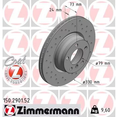 Brzdový kotúč ZIMMERMANN 150.2901.52